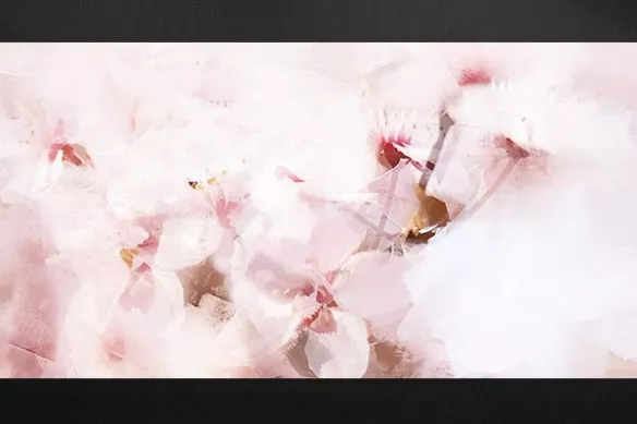 Tableau moderne deco zen fleurs roses
