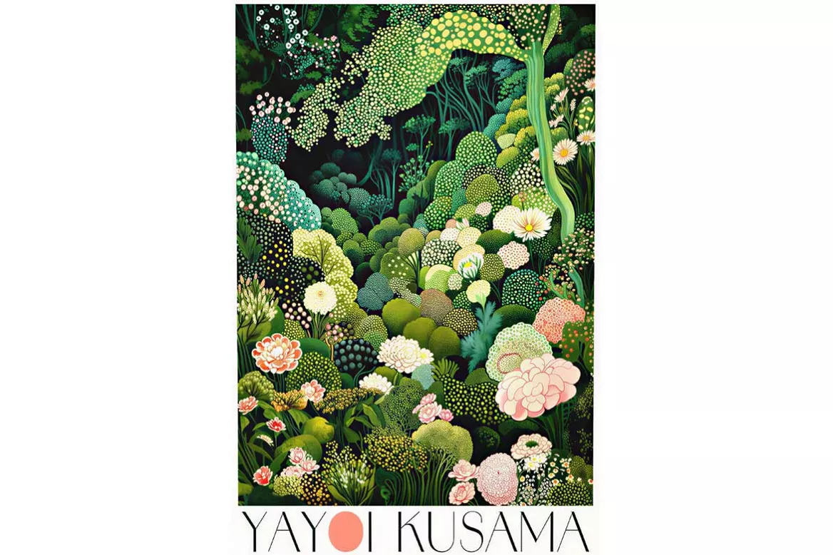 Tableau Yayoi Kusama - Princesse des Pois
