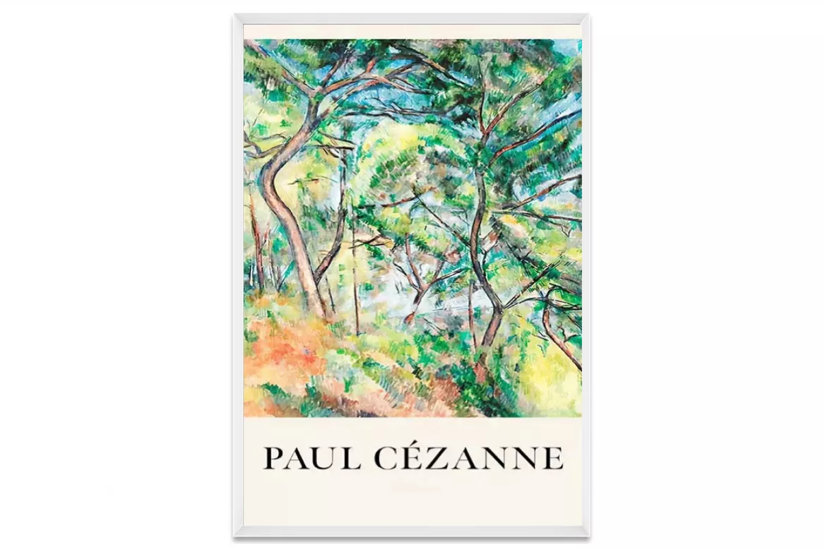 Affiche impressionniste - Paul Cézanne painting_white_frame_vertical