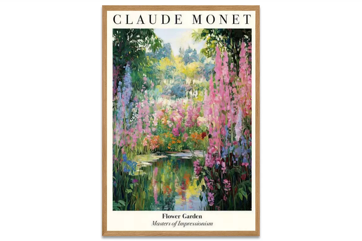Affiche art impressionniste - Monet painting_wood_frame_vertical