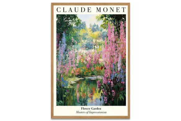 Affiche art impressionniste - Monet cadre-chene-portrait