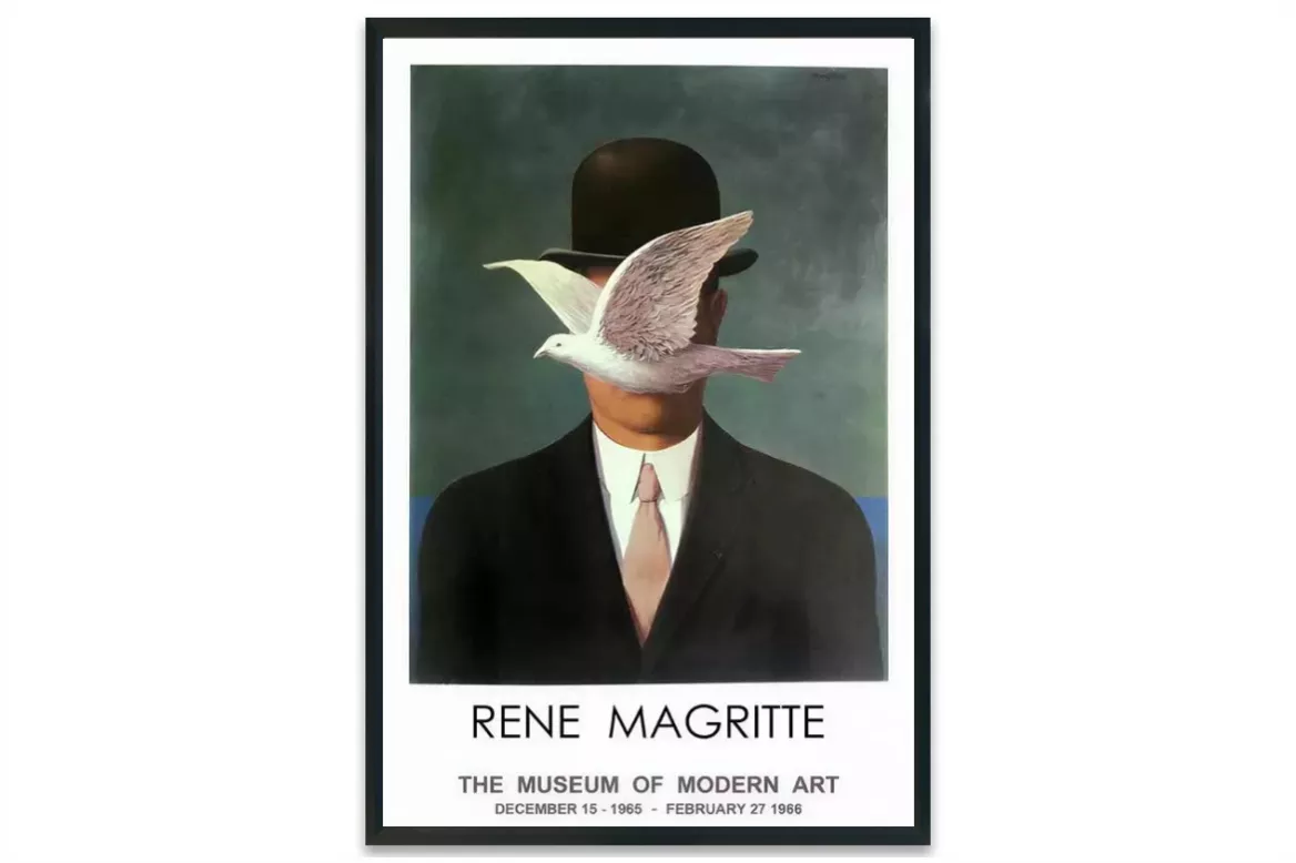 Affiche art surréaliste - Rene Magritte painting_black_frame_vertical