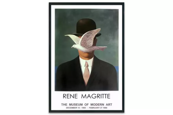 Affiche art surréaliste - Rene Magritte cadre-noir-portrait