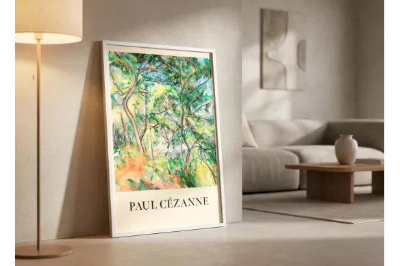 Affiche impressionniste - Paul Cézanne painting_white_frame_vertical