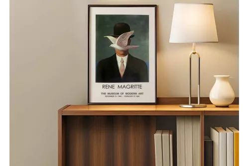 Affiche art surréaliste - Rene Magritte painting_black_frame_vertical