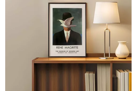Affiche art surréaliste - Rene Magritte painting_black_frame_vertical