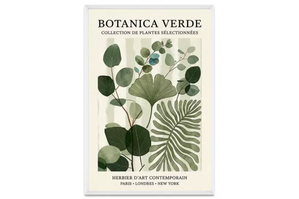 Affiche nature - Sélection verte cadre-blanc-portrait