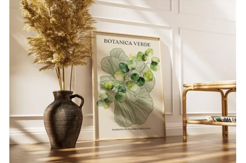 Affiche vert sauge - Branche naturelle painting_wood_frame_vertical