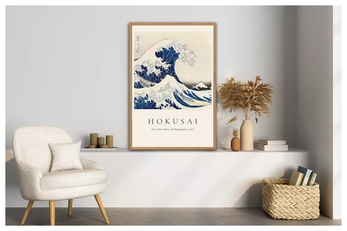 Affiche Hokusai - La Grande Vague encadrée