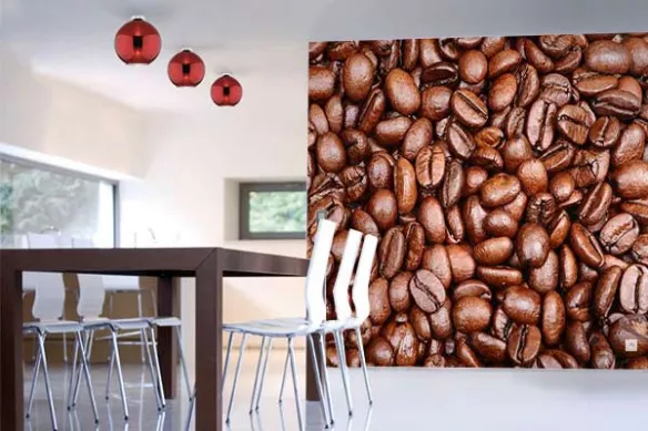 Poster mural Cuisine Grains de Café