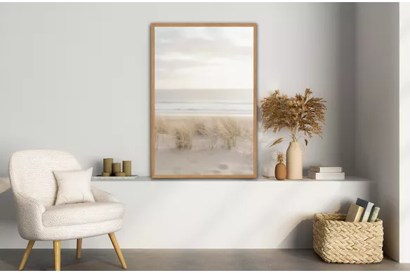 Affiche encadrée - Plage de sable blanc painting_wood_frame_vertical