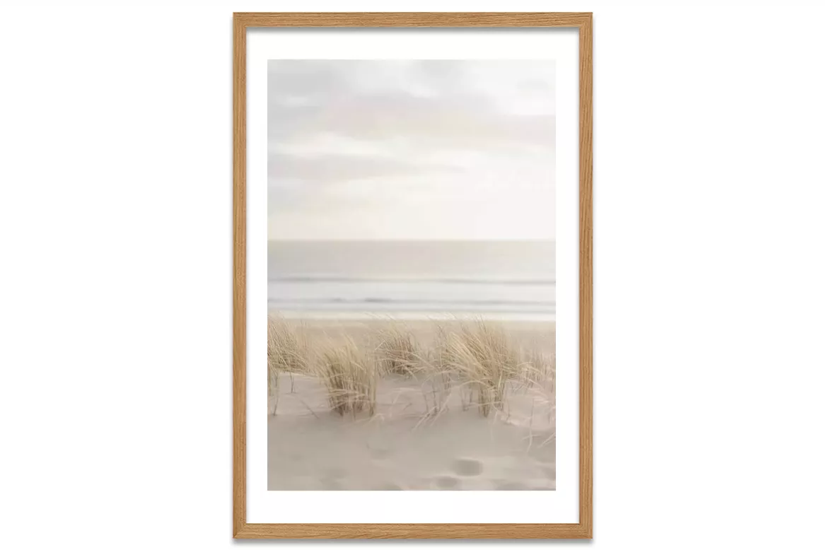 Affiche encadrée - Plage de sable blanc painting_wood_frame_vertical