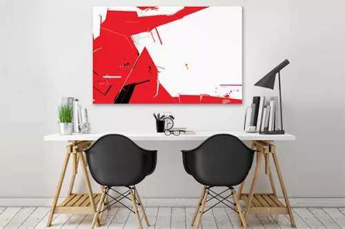Toile design Decibel abstrait rouge