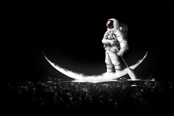 astronaute pirogue