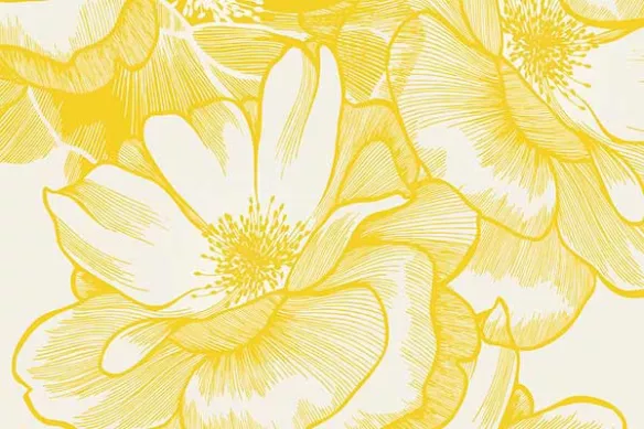 tapisserie murale fleur jaune Bowl of beauty