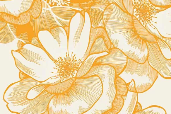 tapisserie fleurs orange Bowl of beauty