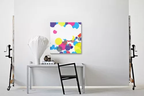 Tableau abstrait coloré Tanaka