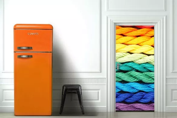 Déco porte Tressage Arc en Ciel