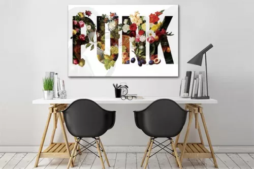 Toile imprimée Fleurs Punk