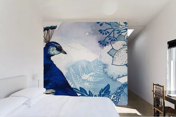 Papier peint chambre Paon
