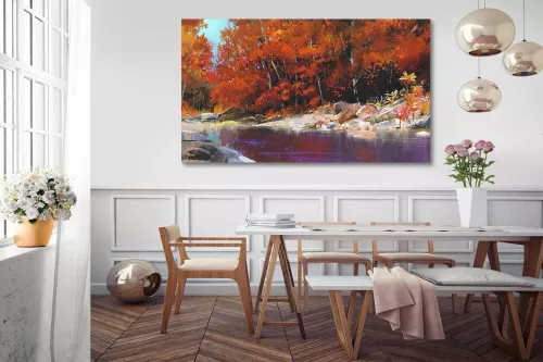 Tableau coloré Etang jaune