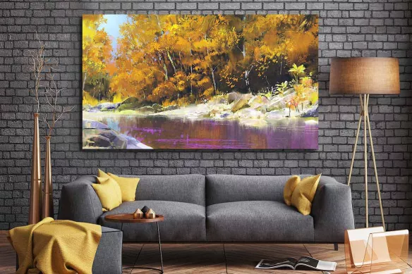 Tableau mural Etang jaune