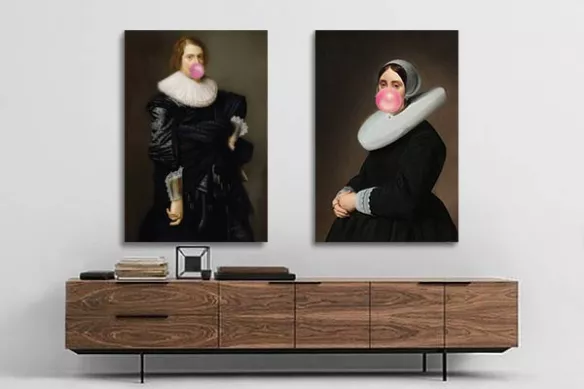 tableau diptyque moderne Anachronisme