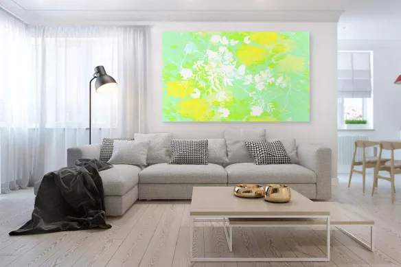 Tableau contemporain Aquacolor vert