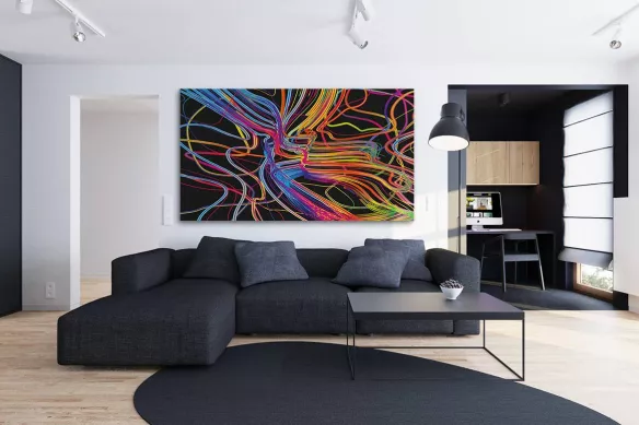 Tableau moderne Filandrie bleu