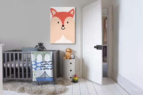 Toile déco pour chambre enfant Renard malicieux