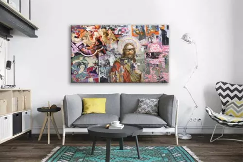 Toile contemporaine Tags Graphiques
