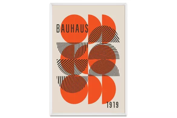 Visuel Bauhaus Orange Circle cadre-blanc-portrait