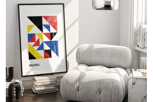 Visuel Bauhaus Géométrique painting_black_frame_vertical