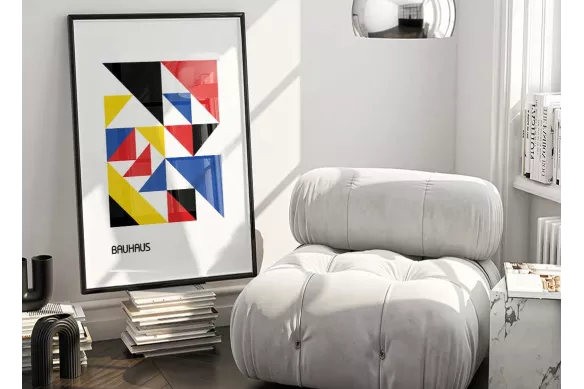 Visuel Bauhaus Géométrique painting_black_frame_vertical