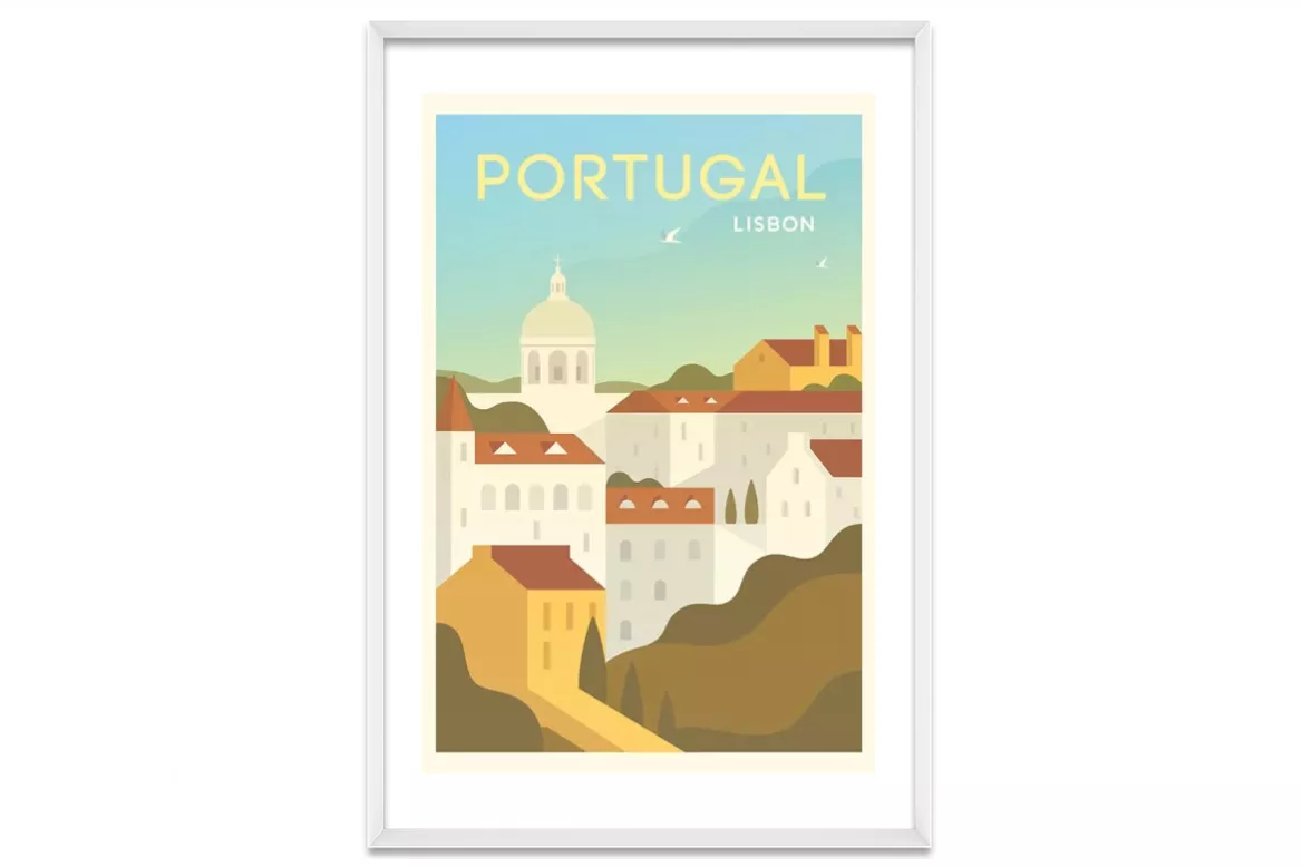 Visuel Lisbon Portugal painting_white_frame_vertical