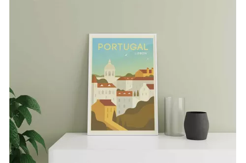 Visuel Lisbon Portugal painting_white_frame_vertical