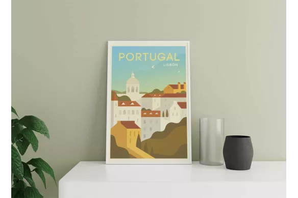 Visuel Lisbon Portugal painting_white_frame_vertical