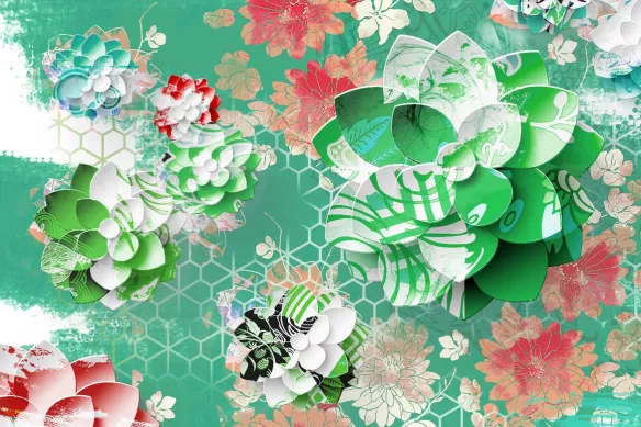 Lotus Graphique vert
