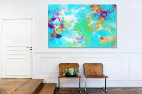 Tableau abstrait coloré Exodus