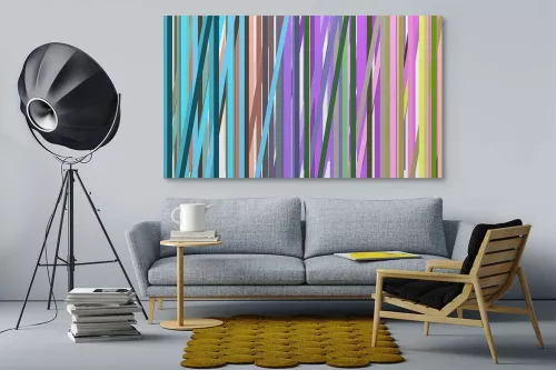 Tableau abstrait Oblique jaune