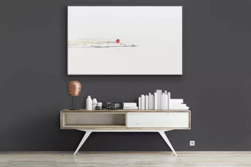 Tableau contemporain cabanon rouge