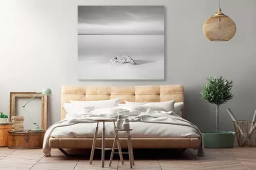 Tableau zen noir et blanc paisible