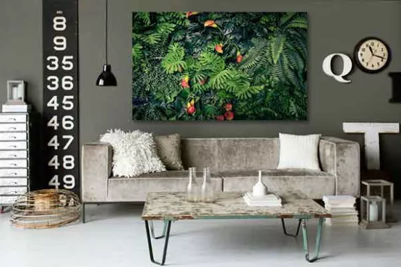 Toile décoration trompe œil Mur végétal