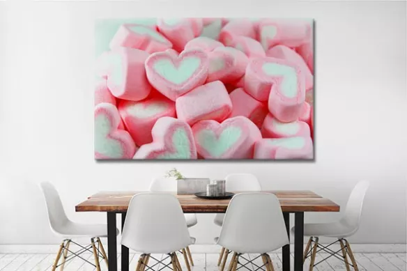 Tableau décoration Coeur Guimauve