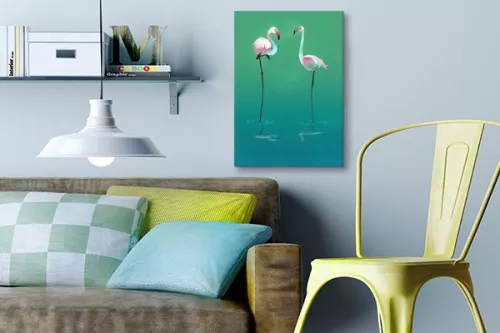 Tableau déco coloré Sieste du Flamants rose