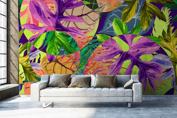 Papier peint tropical Feuillages tropicales