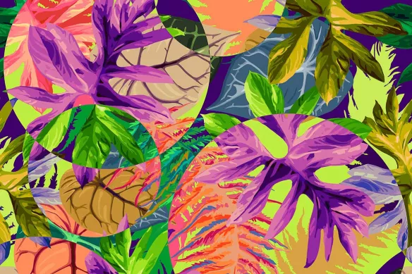 Papier peint tropical Feuillages tropicales
