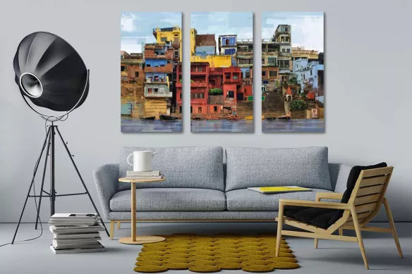 Tableaux triptyque design favelas