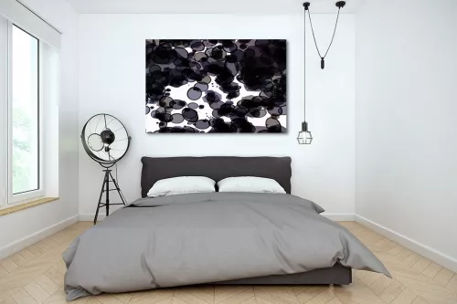 Tableau abstrait noir blanc Monocellulaire