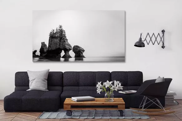 Tableau zen noir et blanc Plage Malaisienne